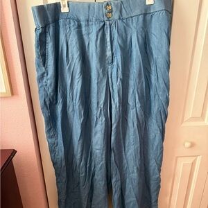 Torrid Blue Chambray Wide Leg Pants